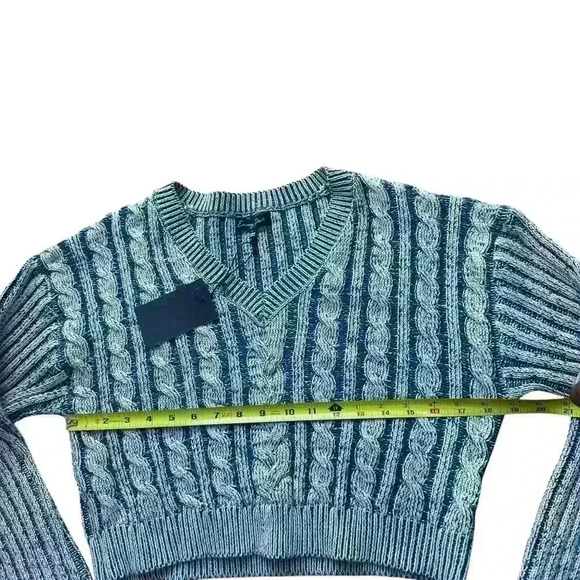 EMORY PARK CONTRASTED CABLE KNIT SWEATER TOP size large - Picture 7 of 9